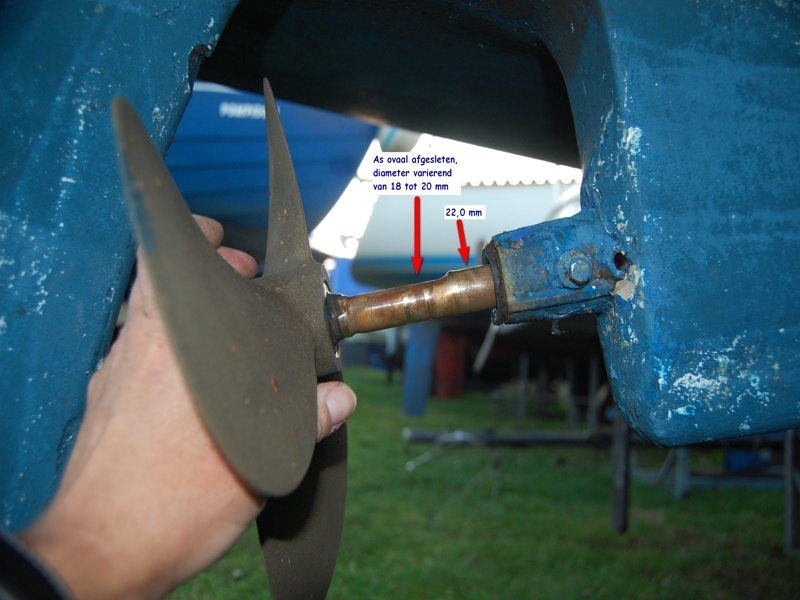 slijtage schroefas bij buitenlager 800